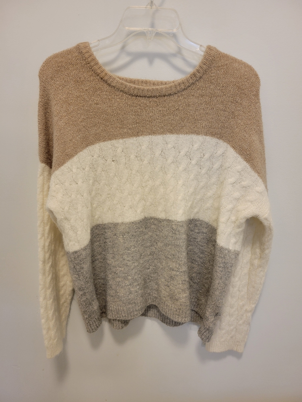 Neutral Colorblock Womens Sweater
